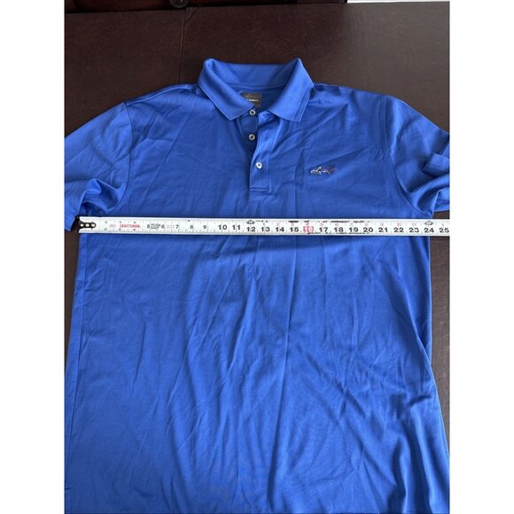 Greg Norman Blue Polo Shirt Mens L Shark Logo Lightweight & Play Dry Technology - Picture 7 of 9